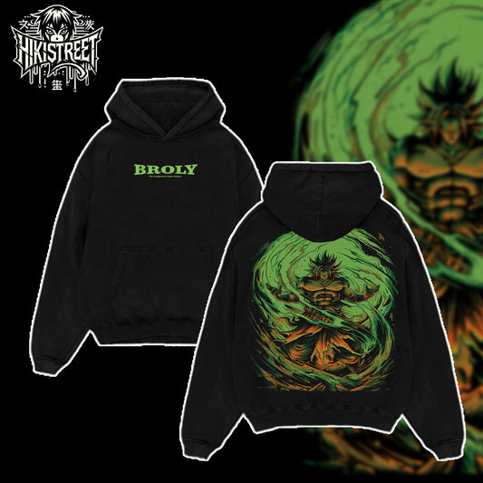 [HIKISTREET] Vintage Broly V2 Acid Washed T-Shirt, Dragon Ball Merch, Anime Washed Oversized Tee, Aesthetic Anime Streetwear Gift