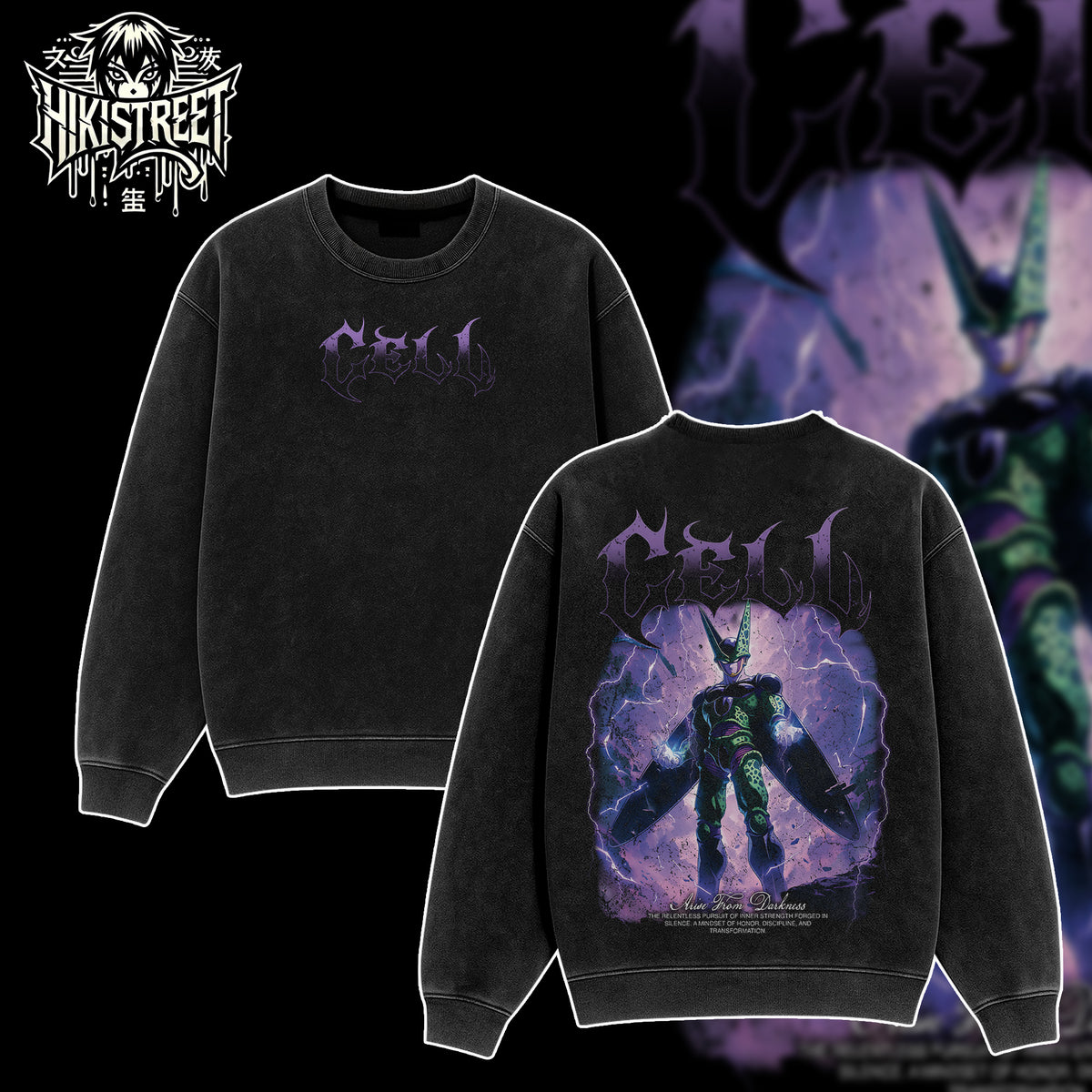 [HIKISTREET] Vintage Cell Acid Washed T-Shirt, Dragon Ball Merch, Anime Washed Oversized Tee, Aesthetic Anime Streetwear Gift