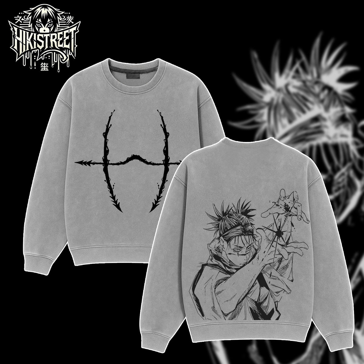 [HIKISTREET] Vintage Choso Kamo V3 Acid Washed T-Shirt, Jujutsu Kaisen Merch, Anime Washed Oversized Tee, Aesthetic Anime Streetwear Gift