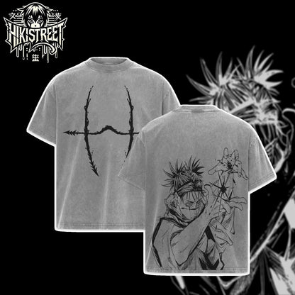 [HIKISTREET] Vintage Choso Kamo V3 Acid Washed T-Shirt, Jujutsu Kaisen Merch, Anime Washed Oversized Tee, Aesthetic Anime Streetwear Gift
