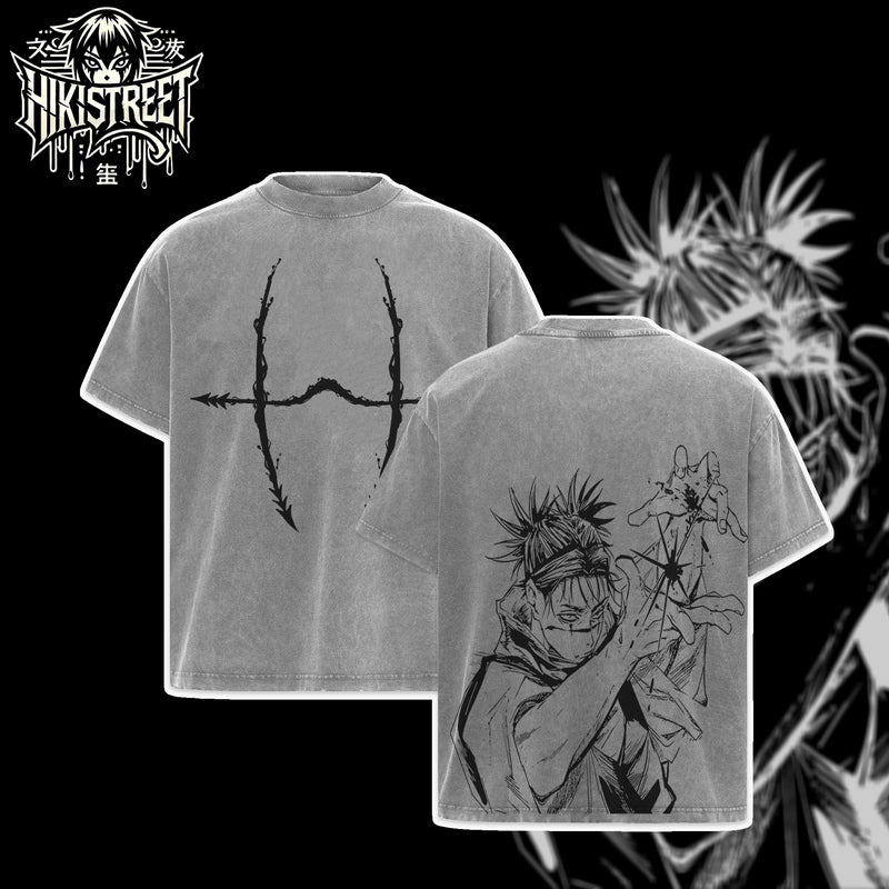 [HIKISTREET] Vintage Choso Kamo V3 Acid Washed T-Shirt, Jujutsu Kaisen Merch, Anime Washed Oversized Tee, Aesthetic Anime Streetwear Gift