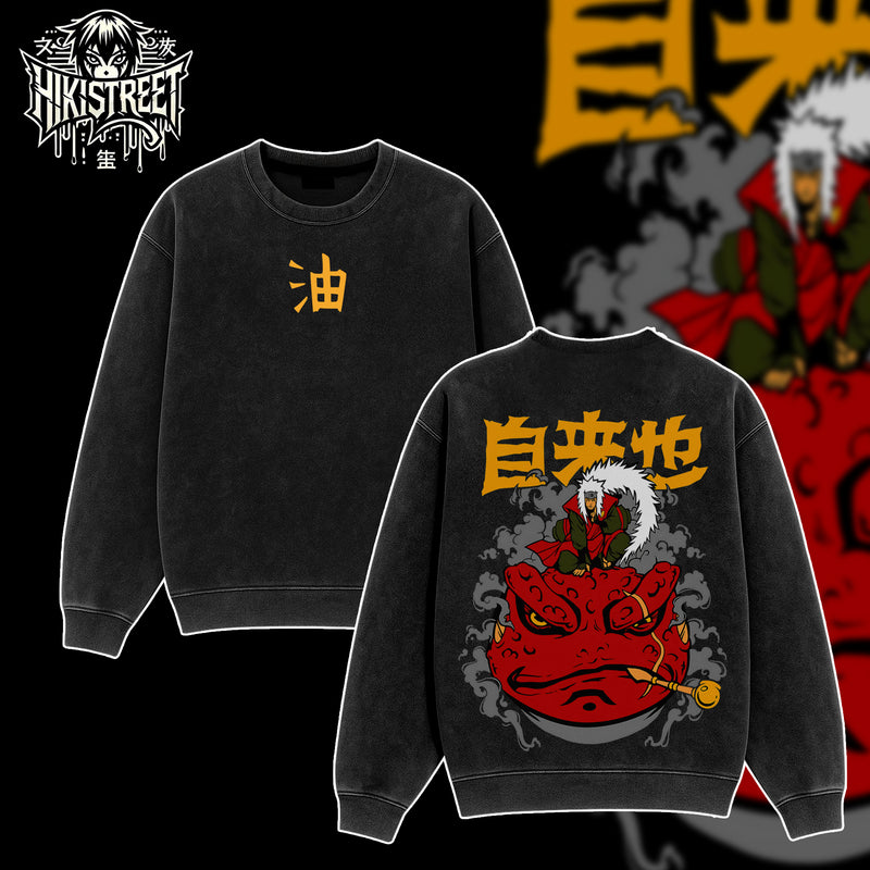 [HIKISTREET] Vintage Jiraiya The Legend Sanin Acid Washed T-Shirt, Naruto Merch, Anime Washed Oversized Tee, Aesthetic Anime Streetwear Gift
