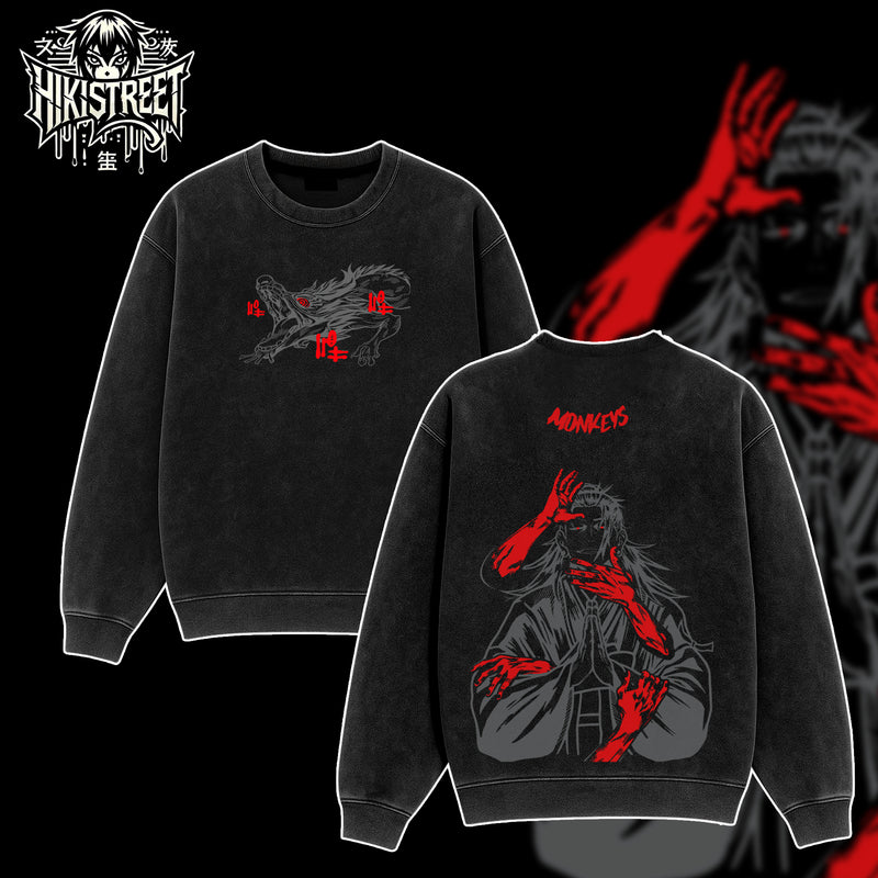 [HIKISTREET] Vintage Suguru Geto Acid Washed T-Shirt, Jujutsu Kaisen Merch, Anime Washed Oversized Tee, Aesthetic Anime Streetwear Gift