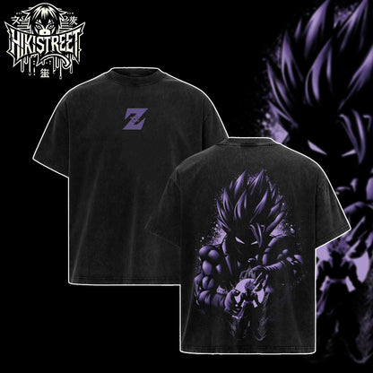 [HIKISTREET] Vintage Gogeta Acid Washed T-Shirt, Dragon Ball Merch, Anime Washed Oversized Tee, Aesthetic Anime Streetwear Gift