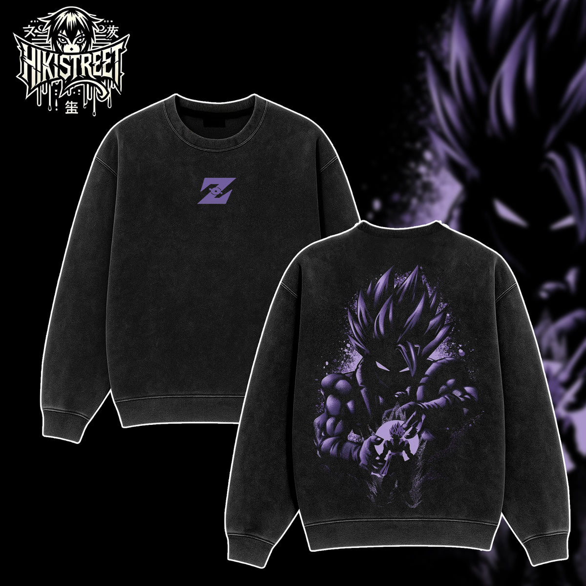 [HIKISTREET] Vintage Gogeta Acid Washed T-Shirt, Dragon Ball Merch, Anime Washed Oversized Tee, Aesthetic Anime Streetwear Gift
