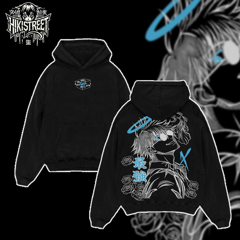 [HIKISTREET] Vintage Gojo Satoru Acid Washed T-Shirt, Jujutsu Kaisen Merch, Anime Washed Oversized Tee, Aesthetic Anime Streetwear Gift