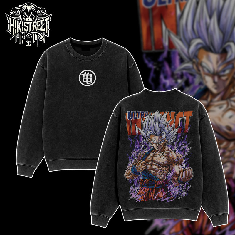 [HIKISTREET] Vintage Goku Ultra Instinct Acid Washed T-Shirt, Dragon Ball Merch, Anime Washed Oversized Tee, Aesthetic Anime Streetwear Gift