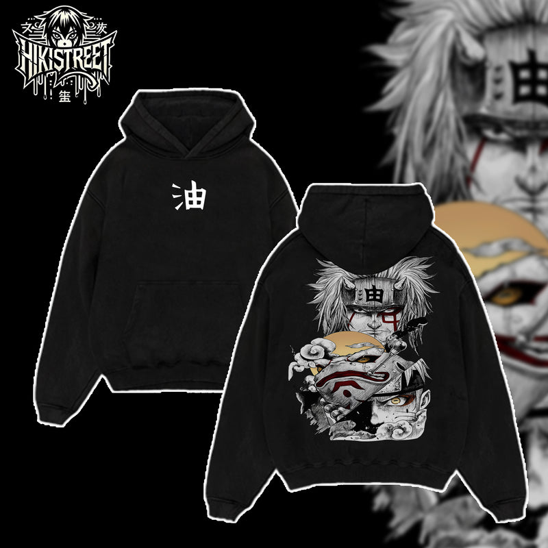 [HIKISTREET] Vintage Jiraiya x Naruto Acid Washed T-Shirt, Naruto Merch, Anime Washed Oversized Tee, Aesthetic Anime Streetwear Gift