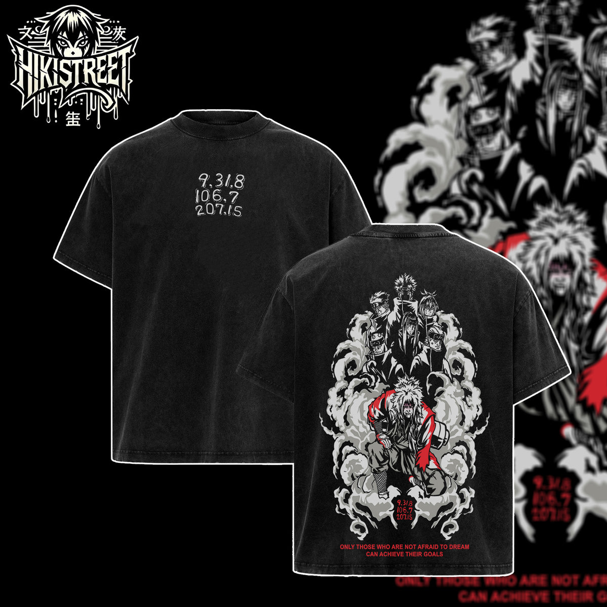 [HIKISTREET] Vintage Jiraiya vs Pain Acid Washed T-Shirt, Naruto Merch, Anime Washed Oversized Tee, Aesthetic Anime Streetwear Gift