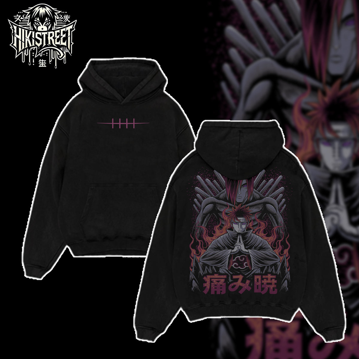 [HIKISTREET] Vintage Nagato Uzumaki Acid Washed T-Shirt, Naruto Merch, Anime Washed Oversized Tee, Aesthetic Anime Streetwear Gift