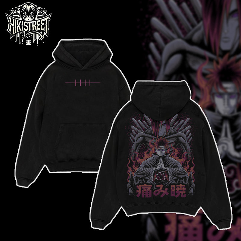 [HIKISTREET] Vintage Nagato Uzumaki Acid Washed T-Shirt, Naruto Merch, Anime Washed Oversized Tee, Aesthetic Anime Streetwear Gift