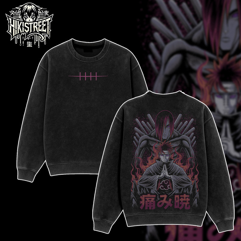[HIKISTREET] Vintage Nagato Uzumaki Acid Washed T-Shirt, Naruto Merch, Anime Washed Oversized Tee, Aesthetic Anime Streetwear Gift