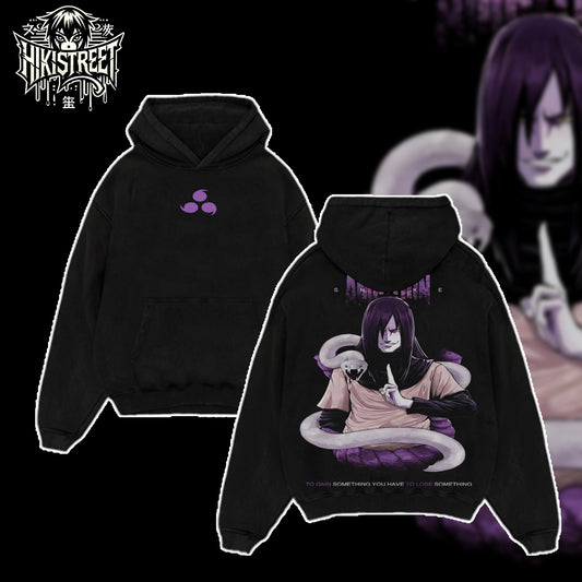 [HIKISTREET] Vintage Orochimaru Acid Washed T-Shirt, Naruto Merch, Anime Washed Oversized Tee, Aesthetic Anime Streetwear Gift