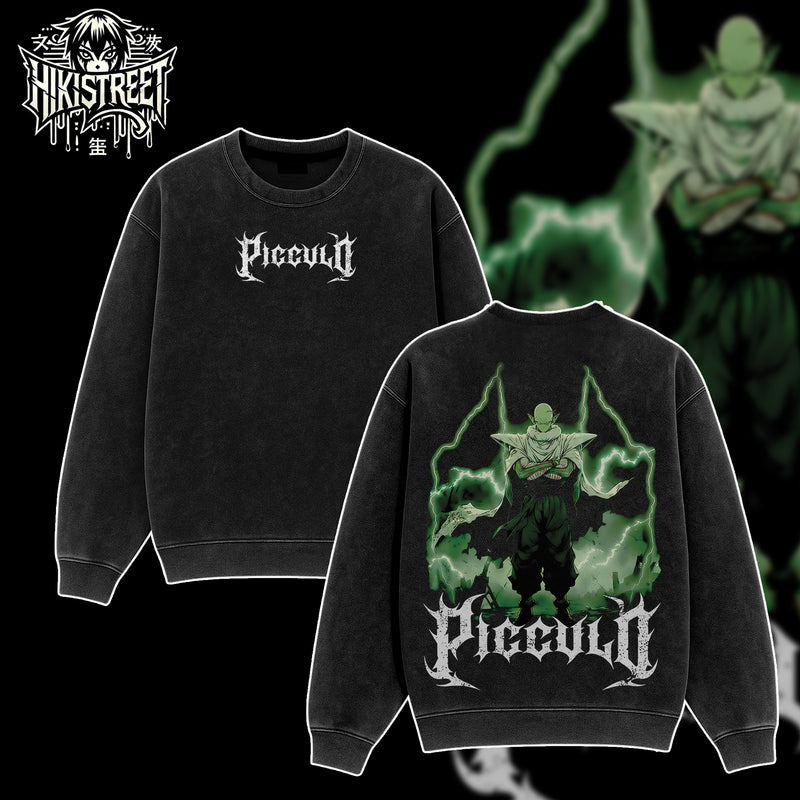 [HIKISTREET] Vintage Piccolo Acid Washed T-Shirt, Dragon Ball Merch, Anime Washed Oversized Tee, Aesthetic Anime Streetwear Gift