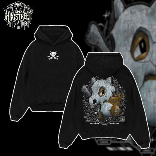 [HIKISTREET] Vintage Cubone Acid Washed T-Shirt, Pokemon Merch, Anime Washed Oversized Tee, Aesthetic Anime Streetwear Gift