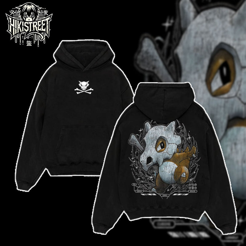 [HIKISTREET] Vintage Cubone Acid Washed T-Shirt, Pokemon Merch, Anime Washed Oversized Tee, Aesthetic Anime Streetwear Gift
