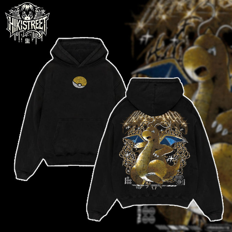 [HIKISTREET] Vintage Dragonite Acid Washed T-Shirt, Pokemon Merch, Anime Washed Oversized Tee, Aesthetic Anime Streetwear Gift