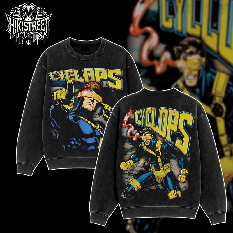 [HIKISTREET] Vintage Cyclops V2 Acid Washed T-Shirt, MCU Merch, Comics Washed Oversized Tee, Aesthetic Comics Streetwear Gift