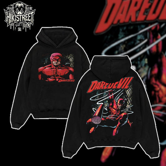 [HIKISTREET] Vintage Daredevil Acid Washed T-Shirt, MCU Merch, Comics Washed Oversized Tee, Aesthetic Comics Streetwear Gift