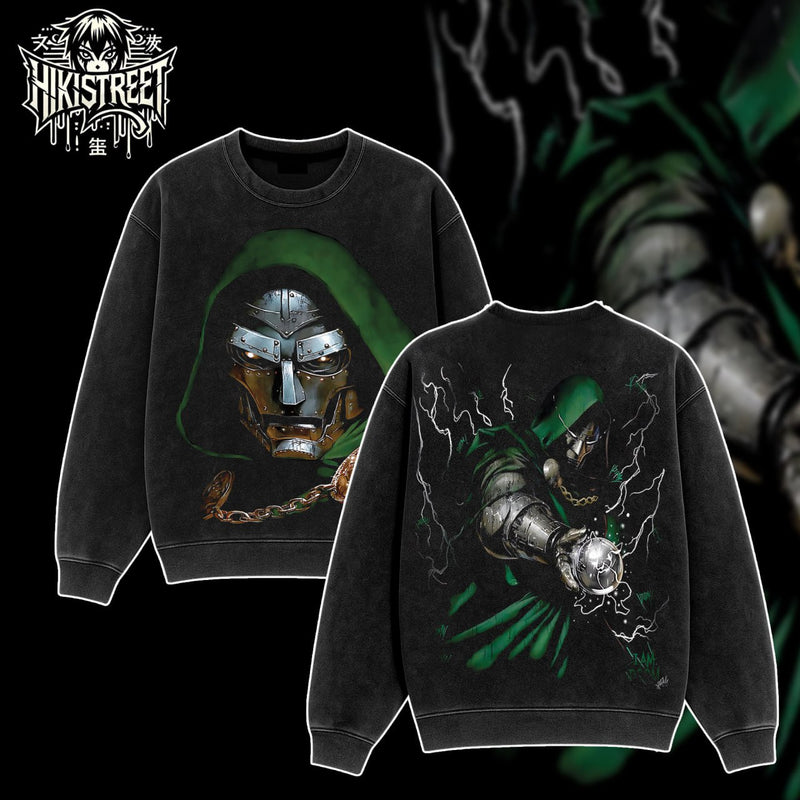 [HIKISTREET] Vintage Dr Doom Acid Washed T-Shirt, MCU Merch, Comics Washed Oversized Tee, Aesthetic Comics Streetwear Gift