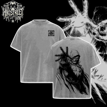 [HIKISTREET] Vintage Dr Doom V2 Acid Washed T-Shirt, MCU Merch, Comics Washed Oversized Tee, Aesthetic Comics Streetwear Gift
