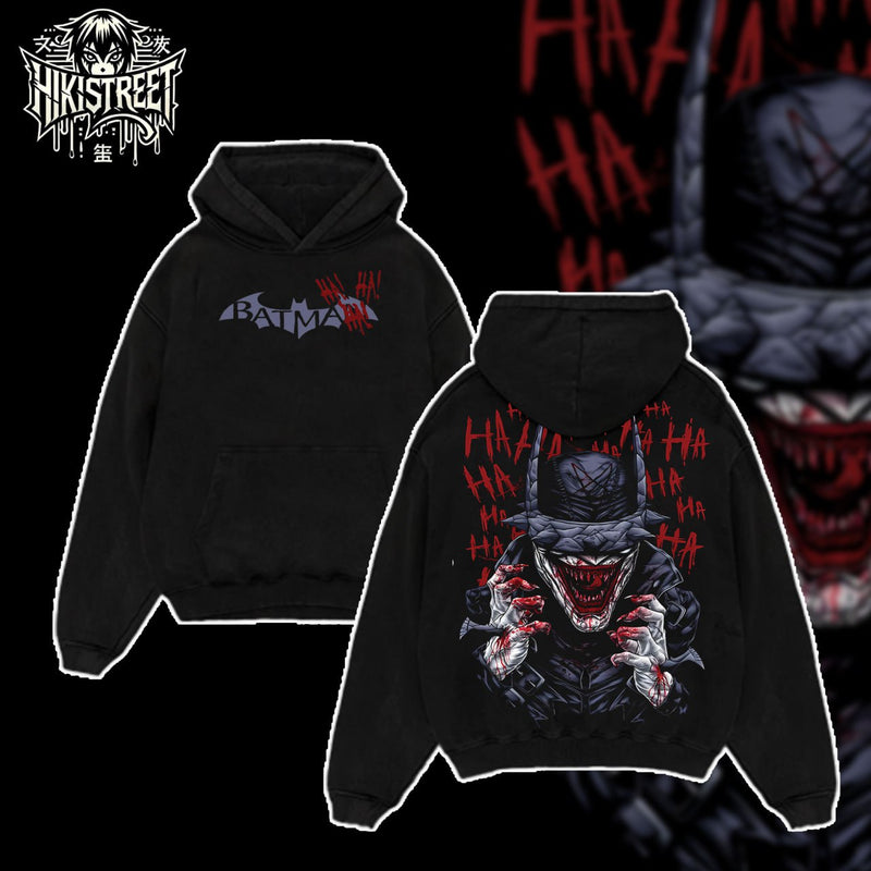 [HIKISTREET] Vintage The Bat Who Laugh V3 Acid Washed T-Shirt, DC Merch, Comics Washed Oversized Tee, Aesthetic Comics Streetwear Gift