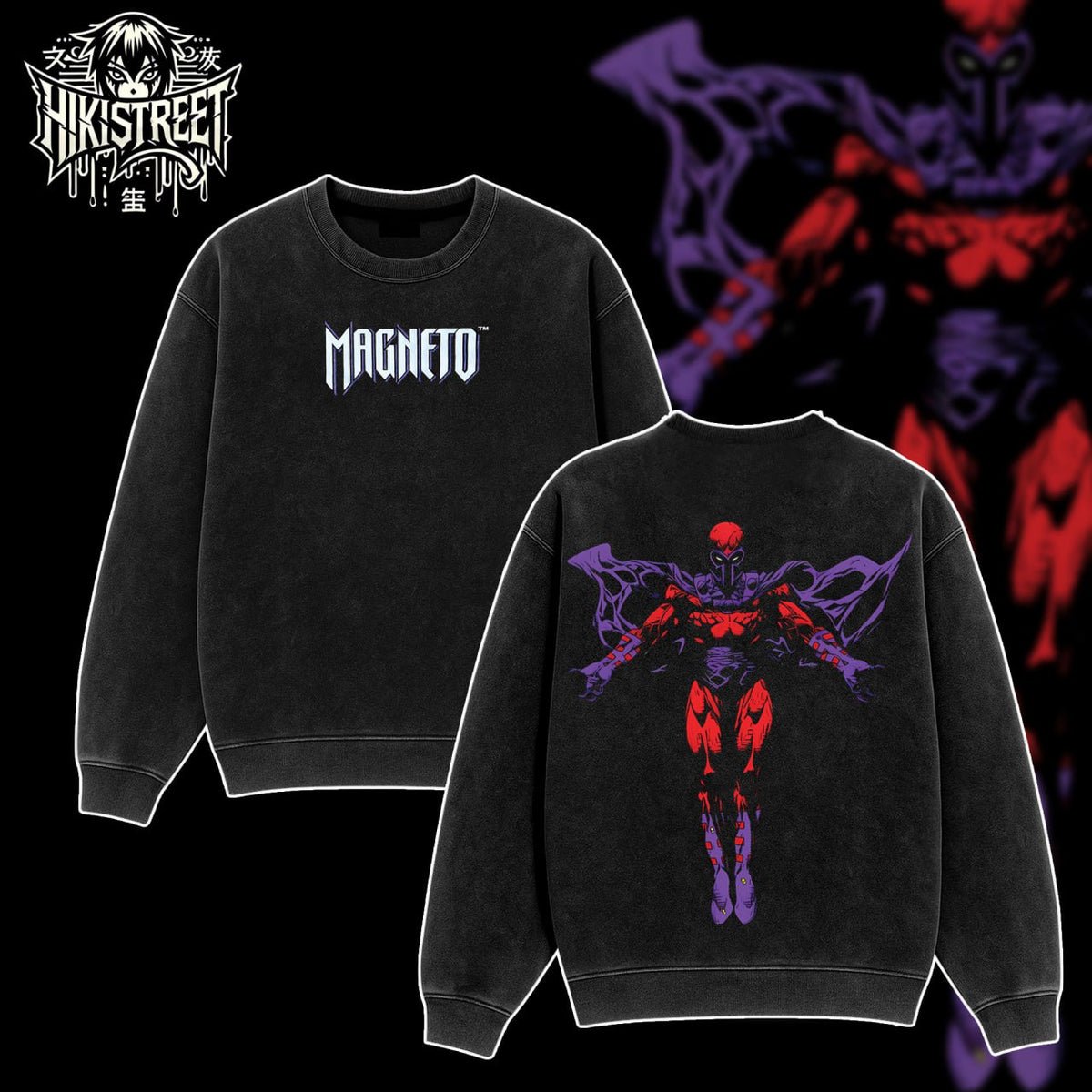 [HIKISTREET] Vintage Magneto Acid Washed T-Shirt, MCU Merch, Comics Washed Oversized Tee, Aesthetic Comics Streetwear Gift