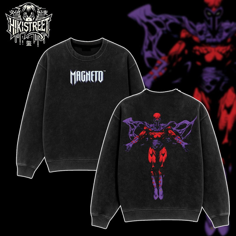 [HIKISTREET] Vintage Magneto Acid Washed T-Shirt, MCU Merch, Comics Washed Oversized Tee, Aesthetic Comics Streetwear Gift