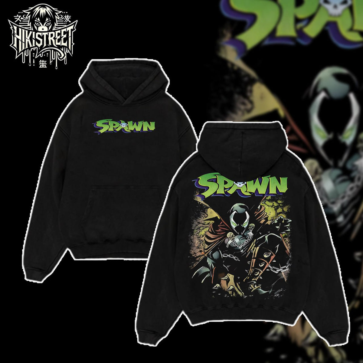 [HIKISTREET] Vintage Spawn Acid Washed T-Shirt, DC Merch, Comics Washed Oversized Tee, Aesthetic Comics Streetwear Gift