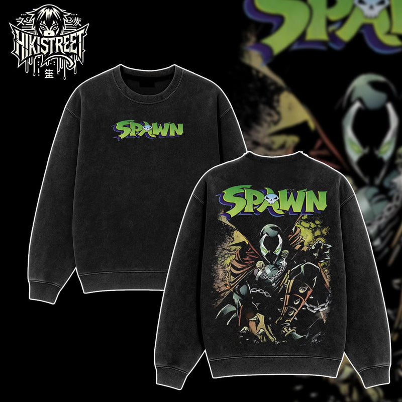[HIKISTREET] Vintage Spawn Acid Washed T-Shirt, DC Merch, Comics Washed Oversized Tee, Aesthetic Comics Streetwear Gift