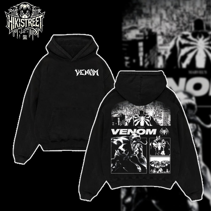 [HIKISTREET] Vintage Venom V3 Acid Washed T-Shirt, MCU Merch, Comics Washed Oversized Tee, Aesthetic Comics Streetwear Gift