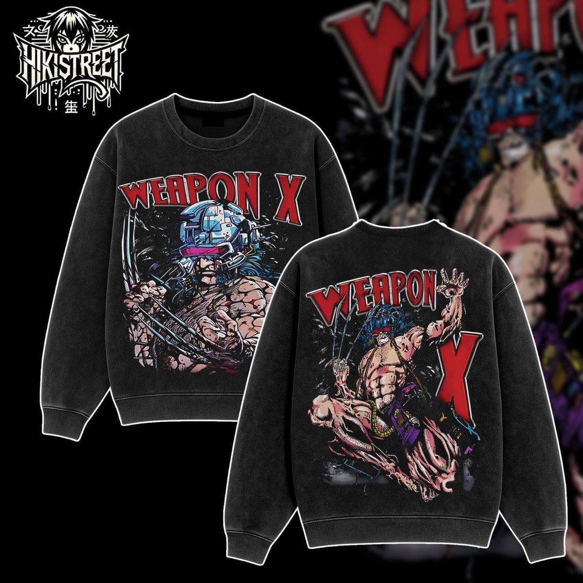 [HIKISTREET] Vintage Wolverine Weapon-X Acid Washed T-Shirt, MCU Merch, Comics Washed Oversized Tee, Aesthetic Comics Streetwear Gift